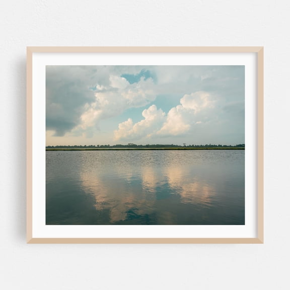Assateague Island Reflections 02 - Photography Landscape Nature Water Scenic Calm Oak Framed Wall Art Print 9 x 12 inches