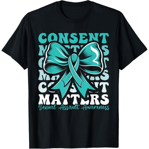 Assault Awareness Month Coquette Bow Consent Matters T-shirt
