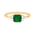 thumbnail image 1 of Rosec Jewels 6 Ct Lab Grown Emerald Engagement Ring with Diamond - Asscher Cut Emerald Ring - AAAA Grade, 18K Yellow Gold, US 9.00, 1 of 9