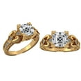 thumbnail image 1 of Asscher Cut Engagement Ring, Pure Brilliance Cubic Zirconia, Vintage Look-10K Yellow Gold-Size 5.5, 1 of 7