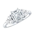 thumbnail image 1 of Rosec Jewels Moissanite Engagement Ring 3 Carat - D-VS1 Quality Certified - Designer Ring - 8 mm Asscher Cut Ring, 18K White Gold, US 8.00, 1 of 8