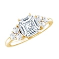 thumbnail image 1 of Rosec Jewels Moissanite Engagement Ring 3 Carat - D-VS1 Quality Certified - Designer Ring - 8 mm Asscher Cut Ring, 18K Yellow Gold, US 13.00, 1 of 8