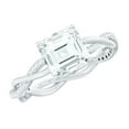 thumbnail image 1 of Rosec Jewels Asscher Cut Moissanite Ring for Engagement - 8 mm - Braided Ring - 3 Ct - D-VS1 Grade Certified - with Jewelry Box, 925 Sterling Silver, US 4.00, 1 of 9