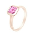 thumbnail image 1 of AFFY Asscher Cut Simulated Pink Tourmaline Solitaire Band Ring 14k Rose Gold Over Sterling Silver (1.25 Cttw)-5, 1 of 1