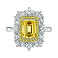thumbnail image 1 of Asscher Cut Wedding Rings for Women S925 Sterling Silver Rings for Women 6*8mm Zircon Eternity Engagement Bands Stylish Hypoallergenic Personalized Zircon Rings, 1 of 8