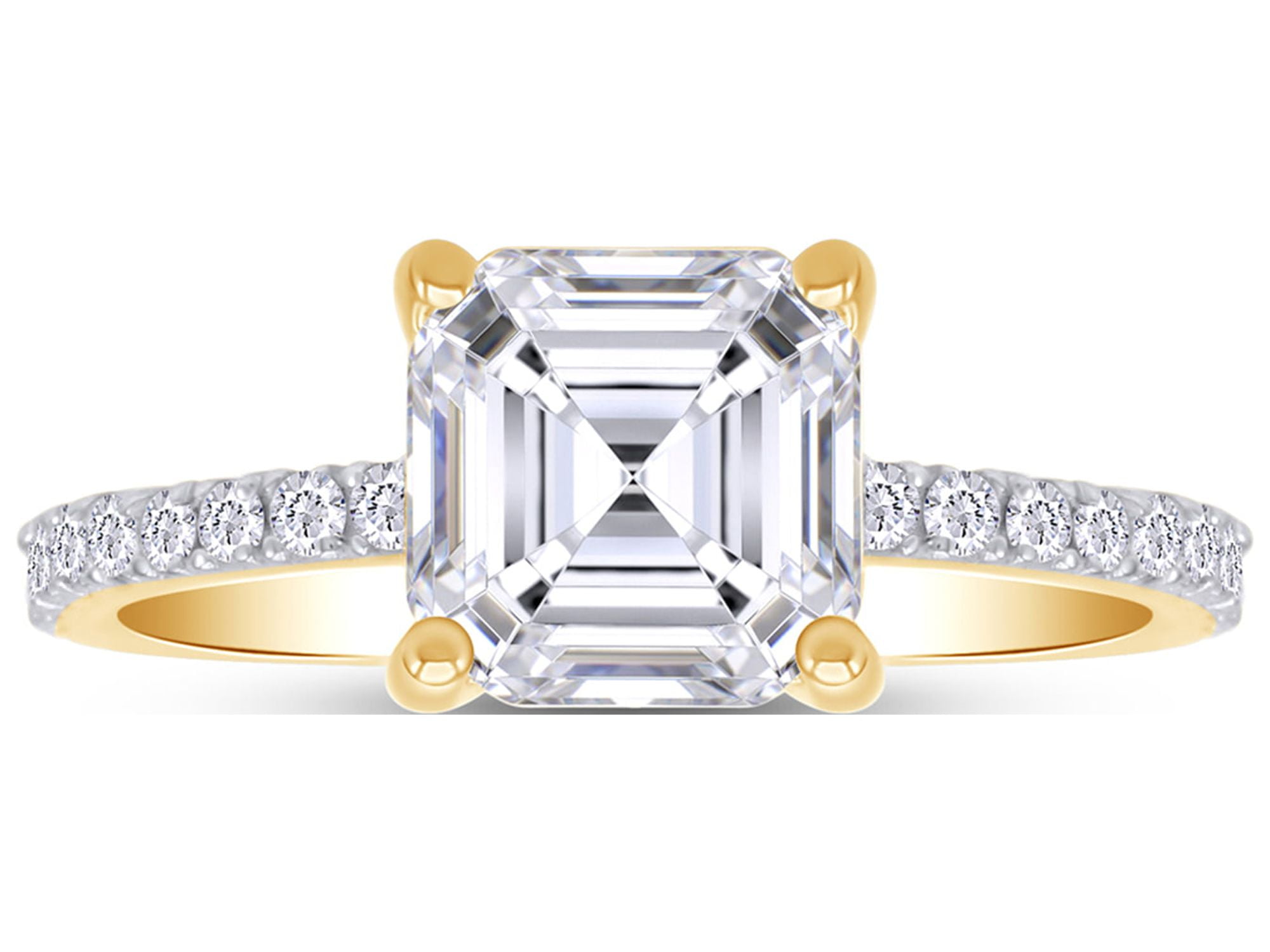 Asscher cut cubic deals zirconia engagement rings