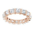 thumbnail image 1 of AFFY Asscher Cut White Natural Diamond Full Eternity Band Ring In 14K Solid Rose Gold, Size-13, 1 of 1