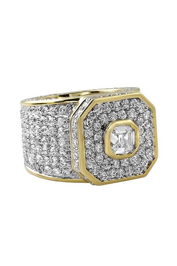Asscher Gold Bling Bling Boss Ring (8)