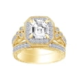 thumbnail image 1 of AFFY Asscher & Round White Cubic Zirconia Engagement Bridal Ring Set In 925 Sterling Silver (4.5 cttw) Ring Size-13.5, 1 of 1