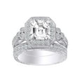 thumbnail image 1 of AFFY Asscher & Round White Cubic Zirconia Engagement Bridal Ring Set In 925 Sterling Silver (4.5 cttw) Ring Size-6, 1 of 1