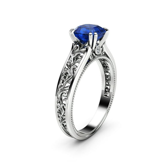 Asscher Sapphire Engagement Ring