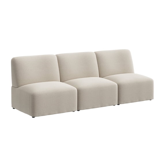Assemble Modular 3 Seater Sectional Lounge Sofa in Oat Fabric