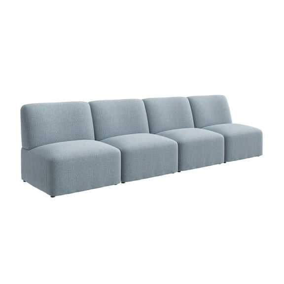 Assemble Modular 4 Seater Sectional Lounge Sofa in Mist Fabric