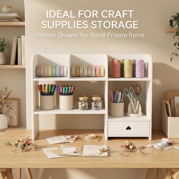 Assembleable Multi-Compartment Scrapbook Storage Box, Durable Desktop Craft Organizer for Craft Supplies Sewing Tools Household Small Accessories Storage