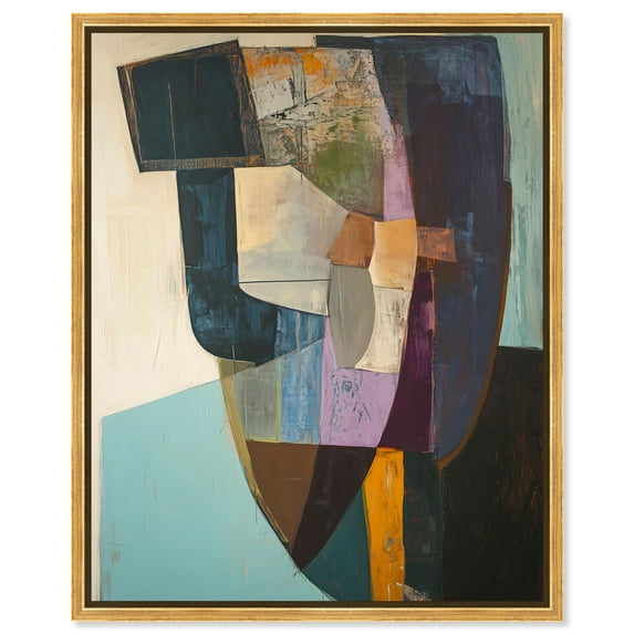 Assembled Abstractions Canvas Print Midcentury Art by Art Remedy, Gold Frame, 36 x 45