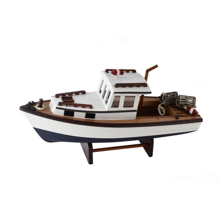 Assembled Model Lobster Boat Wooden Fishing Ship Nautical Coastal Home Decor