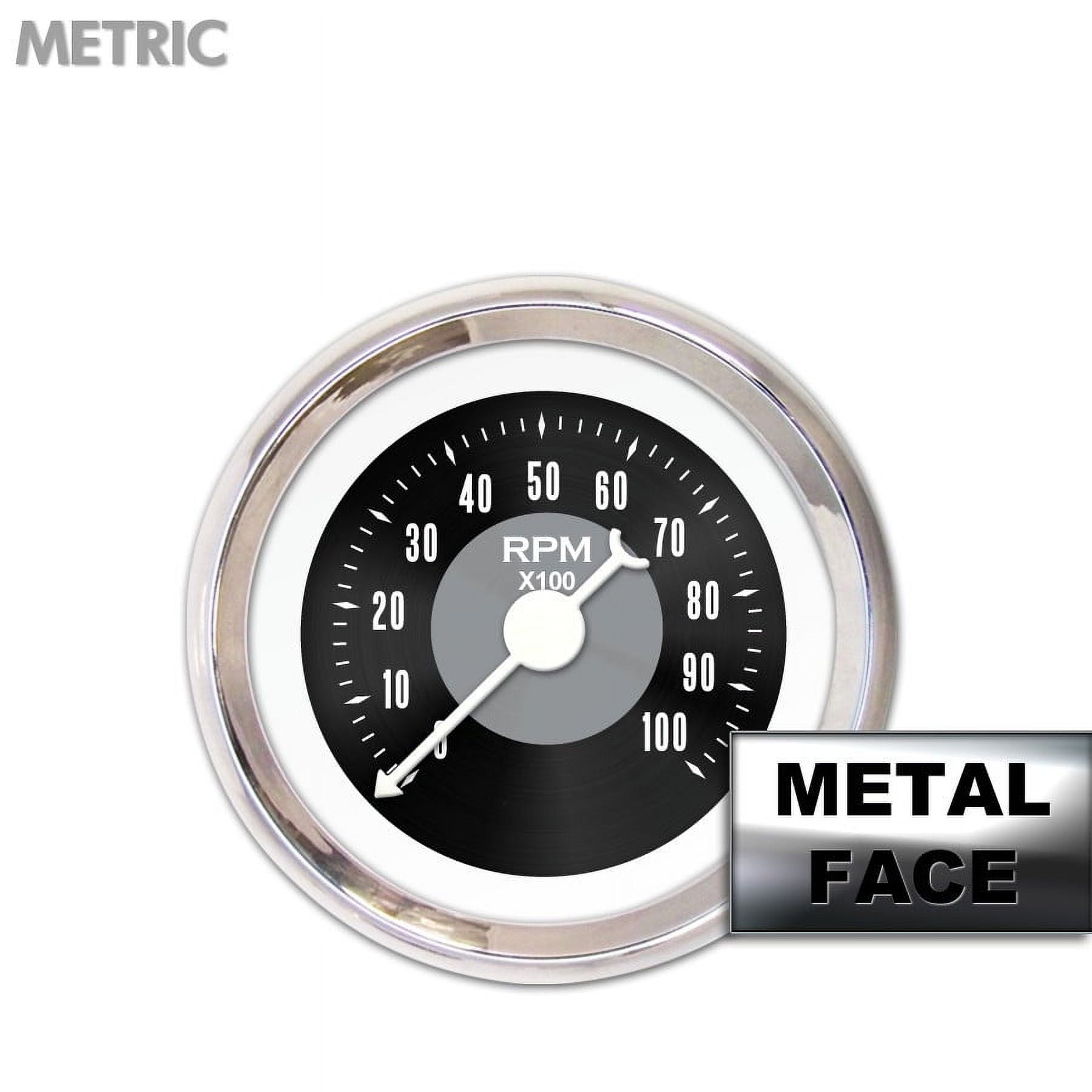 Assembled Tachometer GaugeAmerican Classic Black Face White Classic