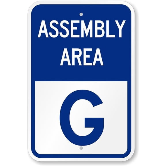 Assembly Area G Weatherproof Metal Aluminum Sign Size: 8 x 12 Inch