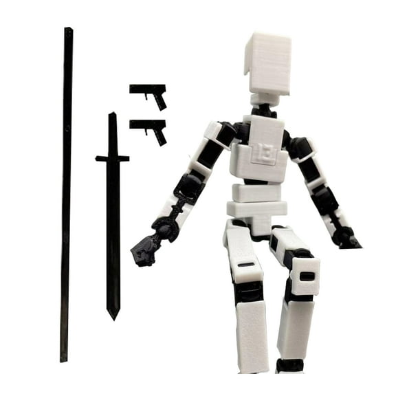 Assembly Completed 2025 Upgrade Titan 13 Action Figure,Robot 13 Action Figures,3D Printed Multi Jointed Movable,Nova 13 Action Figure Set,Desk Decoration,Creative Gifts (White)