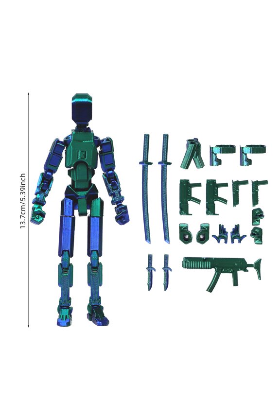 Assembly Completed 2025 Upgrade Titan 13 Action Figure,Robot 13 Action Figures,3D Printed Multi Jointed Movable,Nova 13 Action Figure Set,Desk Decoration,Creative Gifts (Green)