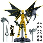 Assembly Completed 2025 Upgrade Titan 13 Action Figure,Robot 13 Action Figures,3D Printed Multi Jointed Movable,Nova 13 Action Figure Set,Desk Decoration,Creative Gifts Yellow