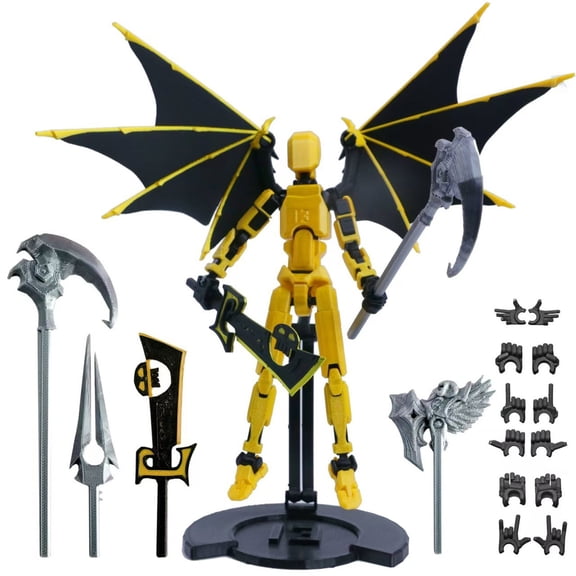 Assembly Completed 2025 Upgrade Titan 13 Action Figure,Robot 13 Action Figures,3D Printed Multi Jointed Movable,Nova 13 Action Figure Set,Desk Decoration,Creative Gifts (Yellow)