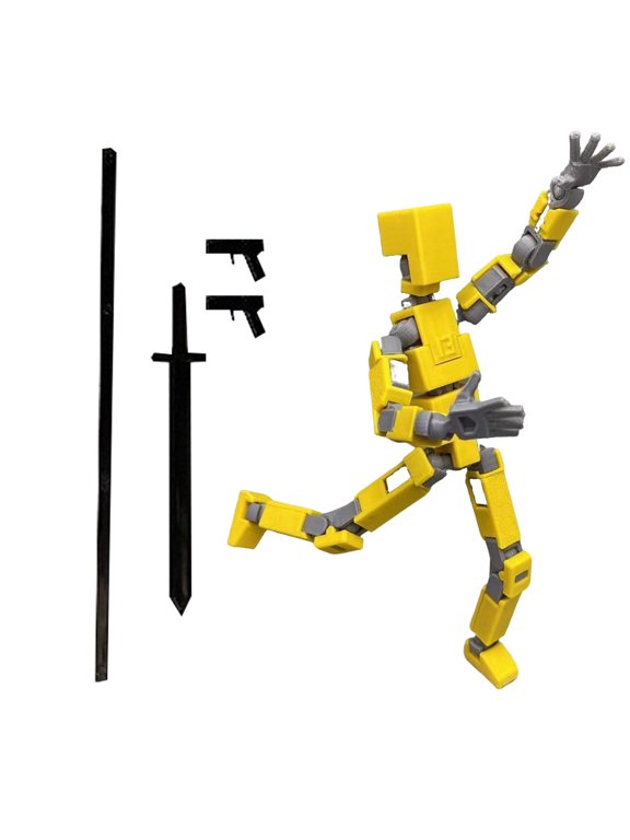 Assembly Completed 2025 Upgrade Titan 13 Action Figure,Robot 13 Action Figures,3D Printed Multi Jointed Movable,Nova 13 Action Figure Set,Desk Decoration,Creative Gifts (Yellow)