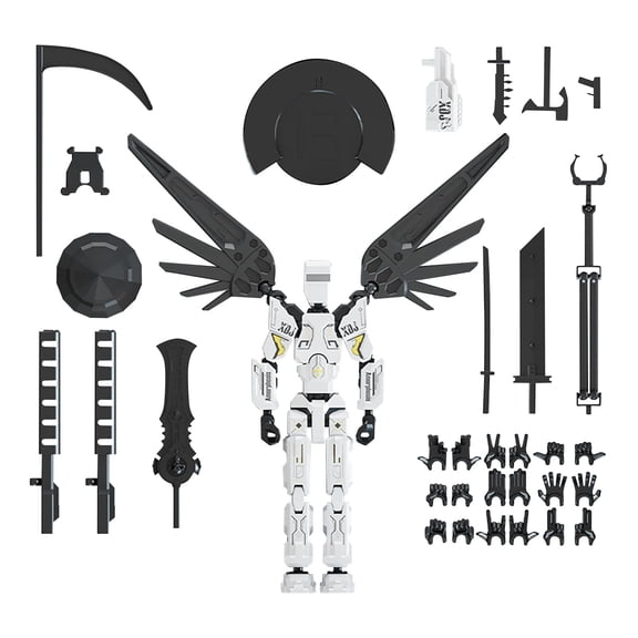 Assembly Completed 2025 Upgrade Titan 13 Action Figure,Robot 13 Action Figures,3D Printed Multi Jointed Movable,Nova 13 Action Figure Set,Desk Decoration,Creative Gifts (White)
