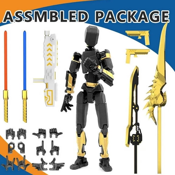 Assembly Completed 5.4inch T13 Action Figure 3D Printed Multi-Jointed Movable T13 Lucky 13 Dummy 13 Nova 13 Robot 13 Action Figure Desktop Decorations for Game Lovers