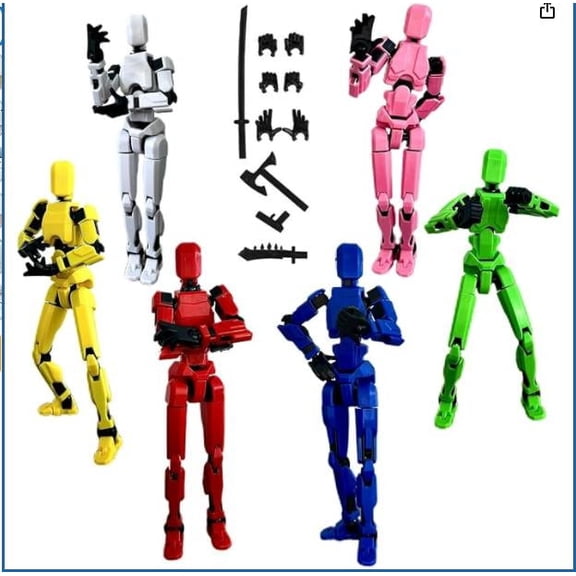 2026 New Assembly Completed-T13 Action Figure,Dummy Robot 13 Action Figures Set,3D Printed Multi-Jointed Action Figures,Nova 13 Action Figure for Collectors Desktop Decorations (6pcs)
