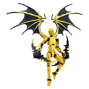 Assembly Completed Action Figures,3D Printed Multi-Jointed Movable Robot for Desktop Full Body Mobile Robot Desktop Decoration Gold