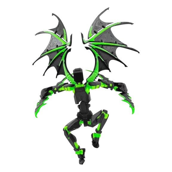 Assembly Completed Action Figures,3D Printed Multi-Jointed Movable Robot for Desktop Full Body Mobile Robot Desktop Decoration Green