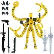 Assembly Completed Cool Action Figures Set  Multi-Jointed Movable with Multiple Robotic Arms 3D Printed Movable Doll for Office Desks and Birthday Gift