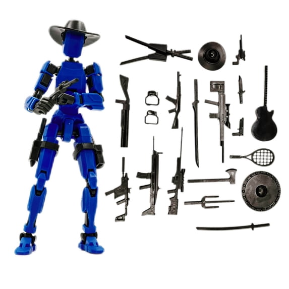 Assembly Completed Special Forces with a Wide Variety Of Weapons Action Figures Set, Multi-Jointed Movable3D Printed Movable Doll for Office Desks and Birthday Gift 4.7in