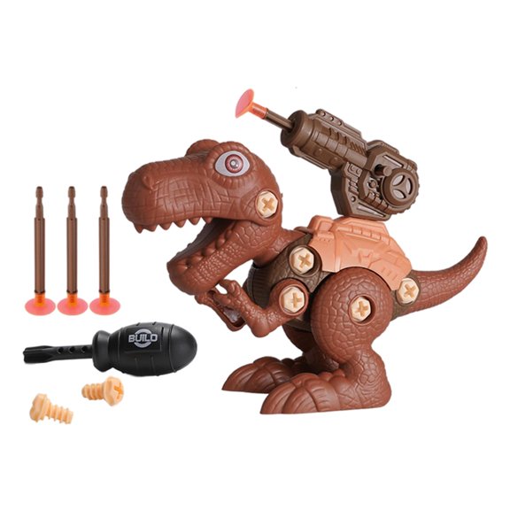 Assembly Dinosaur Toy Flexibly Joints Disassembly Screw Suction Plate Simulation Model Early Educational Resistant Fall DIY for Kids Tyrannosaurus