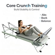 Pilates Reformer, 440lbs Foldable Home Pilates Machine with 5 Resistance Springs, Portable Fitness Equipment with Wheels for Apartment Home Gym