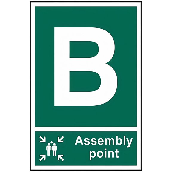 Assembly Point B Sign - 8"x12" Site Security Metal Sign, Notice Danger Warning Caution, Outdoor Indoor Safety Signage