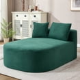 thumbnail image 1 of No Assembly Required 67.5 Inch Chaise Lounge 46 Inch Wide Seat Corduroy Oversized Convertible Boneless Sofa Bed with Two Soft Pillows for Living Room Green, 1 of 10