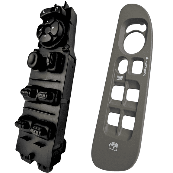 Assembly for 2002-2009 Dodge Ram Window Master Switch and Taupe Bezel (electric control panel lock button auto driver passenger door)