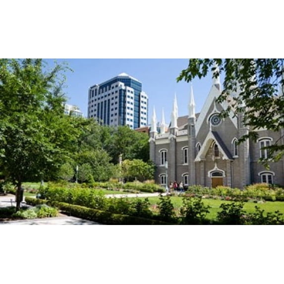 Assembly hall in a city Salt Lake Assembly Hall Temple Square Salt Lake ...