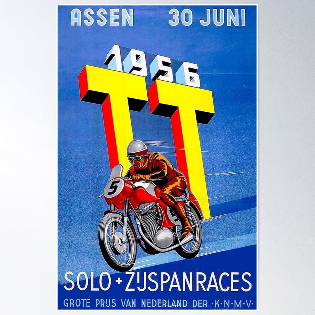 Assen Tt Motorcycle Vintage Racing Advertising Print Poster Wall Art ...