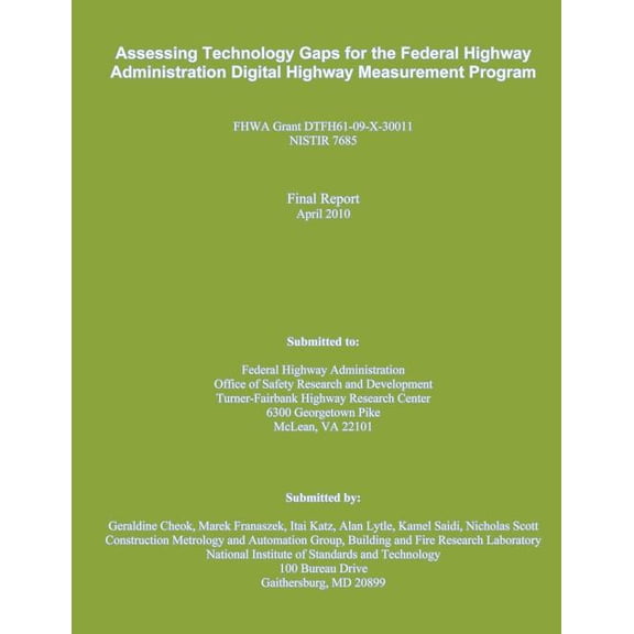 Assessing Technology Gaps for the Federal Highway Administration Digital Highway Measurement Program (Paperback)