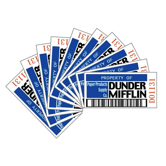 Asset Tag - Property of Dunder Mifflin Paper Products Supply Company