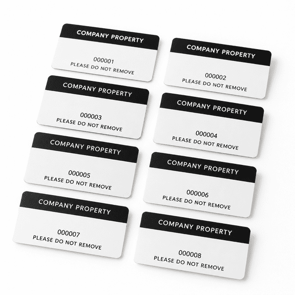 Asset Tags 2x1 Barcode Labels 1-100 Sequenced