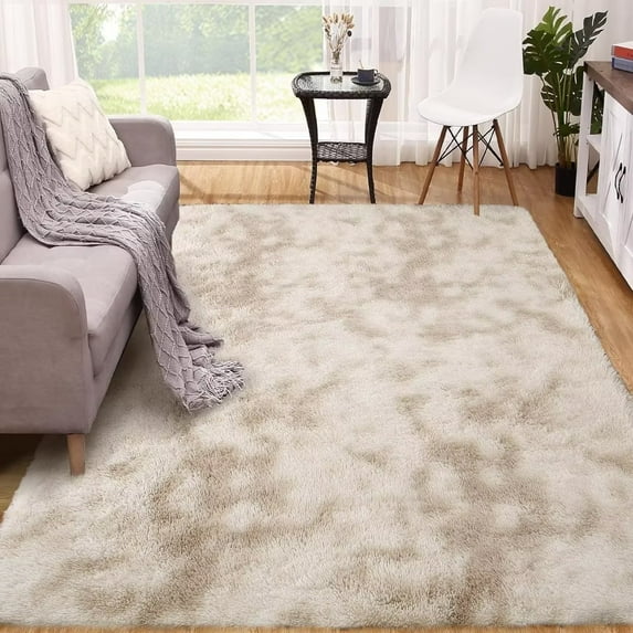 Assile 9' x 12' Large Modern Shag Rugs for Living Room Fluffy Soft Area Rug Plush Carpet for Bedroom Indoor Luxury Fuzzy Rug, Brown/Beige