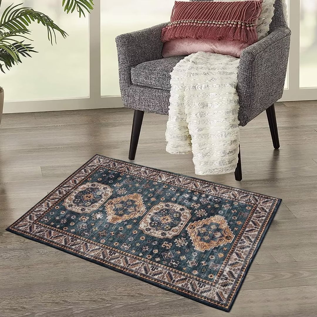 Assile Area Rug Washable Rug 2' x 3' Small Entryway Rug Bohemian