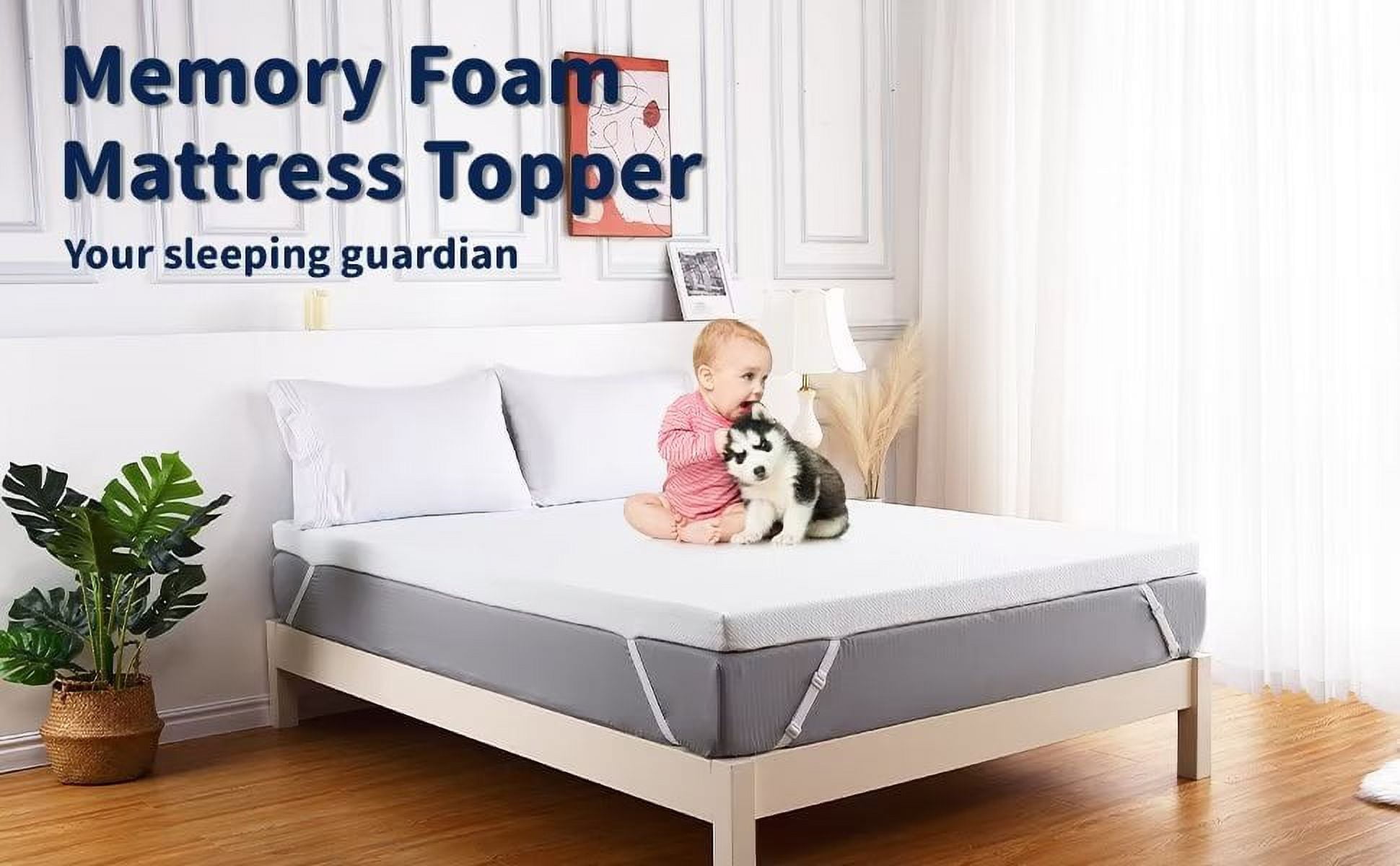 Window Mattress Simzone Memory Foam Mattress Topper 3 Inch Twin Size Soft Pressure ...