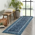 thumbnail image 1 of Assile Runner Rug 2' x 6' Washable Rugs for Hallway Moroccan Carpet Vintage Rug, Blue, 1 of 7