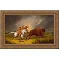 thumbnail image 1 of Assiniboine Hunting Buffalo 24x18 Gold Ornate Wood Framed Canvas Art by Paul Kane, 1 of 2