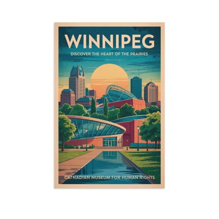 Assiniboine Park Classic Poster Retro Winnipeg Cityscape with Culture & Nature Canvas Poster